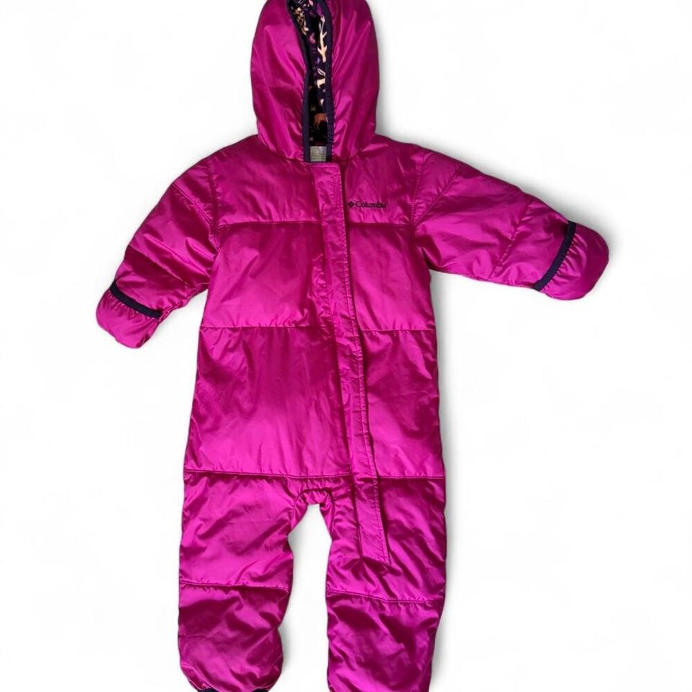 Columbia Baby Girls 18-24M Pink Insulated Hooded Snowsuit Bunting One Piece